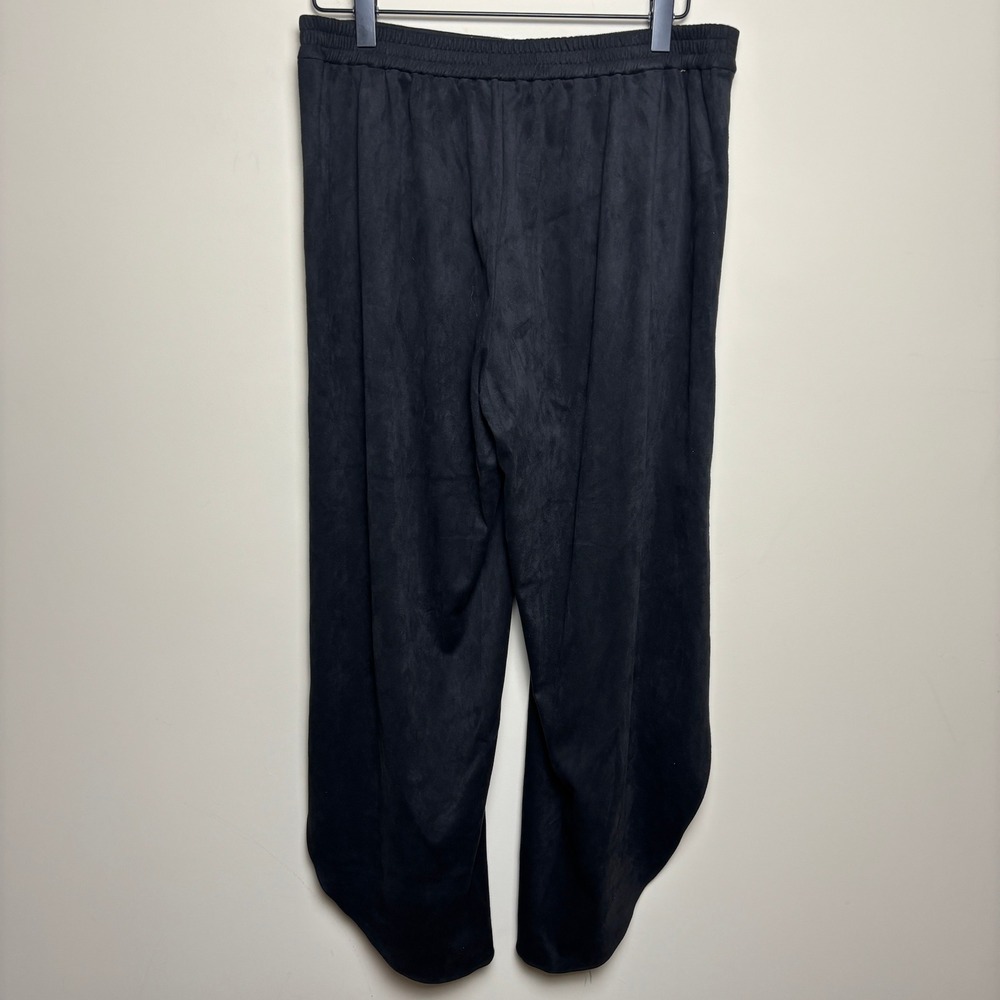 Drew Black High Waist Asymmetrical Tulip Hem Wide Leg Wrap Trouser Pants Women M - Picture 6 of 10